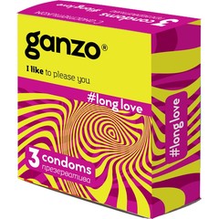  Презервативы с анестетиком для продления удовольствия Ganzo Long Love 3 шт 