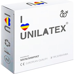  Разноцветные ароматизированные презервативы Unilatex Multifruits 3 шт 