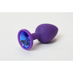  Фиолетовая силиконовая пробка с синим стразом 7,1 см 
