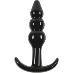  Чёрная анальная пробка Jelly Rancher T-Plug Ripple 10,9 см 