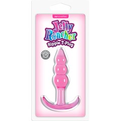  Розовая анальная пробка Jelly Rancher T-Plug Ripple 10,9 см 