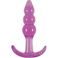  Фиолетовая анальная пробка Jelly Rancher T-Plug Ripple Purple 10,9 см 