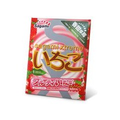  Презерватив Sagami Xtreme Strawberry c ароматом клубники 1 шт 