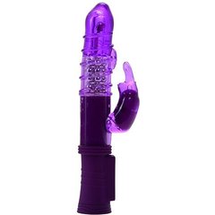 Фиолетовый вибратор MAGIC TALES SPELLING RABBIT со спиралью на стволе 22,5 см 