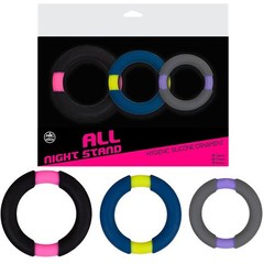  Набор из 3 разноцветных колец All night stand 