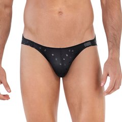  Черные трусы-слипы со звездочками Illusion Brief Bikini 