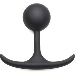  Черная анальная пробка с утяжелением Premium Silicone 3.3 Weighted Round Plug 8,4 см 