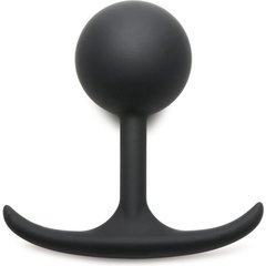  Черная анальная пробка с утяжелением Premium Silicone 4.4 Weighted Round Plug 10,9 см 