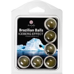  Набор из 6 шариков с массажным маслом Brazilian Balls с ледяным эффектом 