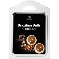  Набор из 2 шариков с массажным маслом Brazilian Balls с ароматом шоколада 