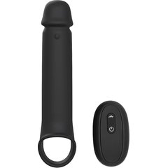  Черная насадка-удлинитель с вибрацией Vibrating Extender With Remote 