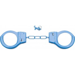  Голубые металлические наручники SHOTS TOYS Blue 