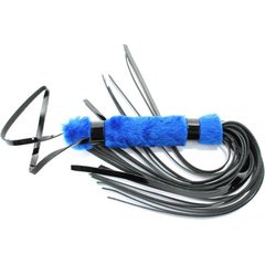  Плеть из лака с синим мехом BDSM Light 43 см 
