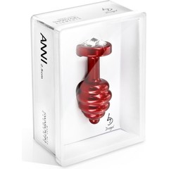  Красный анальный плаг с винтовым рельефом ANNI Ano red plated T2 7,5 см 