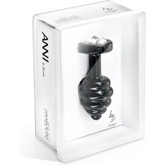  Большой чёрный винтовой плаг ANNI Ano black T2 7,5 см 