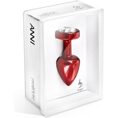 Большой красный анальный плаг Anni R Clover Red T2 Cristal с кристаллом в виде цветка 7,5 см 