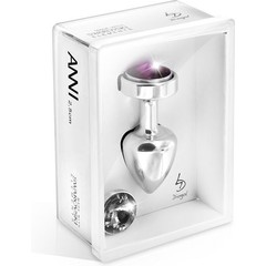  Большой серебристый анальный плаг Anni Magnet Silver T2 с 2 сменными кристаллами 7,5 см 