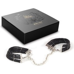  Чёрные дизайнерские наручники Plaisir Nacre Bijoux 