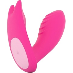  Розовый вагинально-клиторальный стимулятор MAGIC EIDOLON 