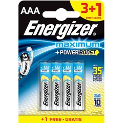  Батарейки Energizer MAX типа E92/AAA 4 шт. (3 1 в подарок) 