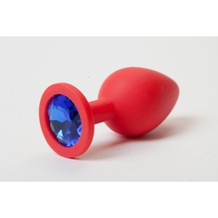  Красная силиконовая пробка с синим кристаллом 9,5 см 