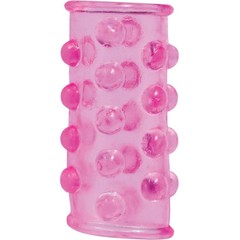  Розовая насадка на пенис с шишечками BASICX TPR SLEEVE PINK 