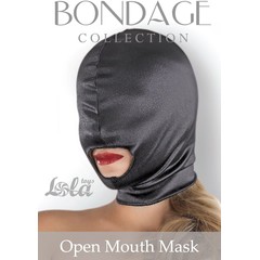  Чёрная шлем-маска Open Mouth Mask с вырезом для рта 