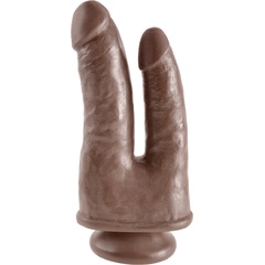  Коричневый анально-вагинальный фаллоимитатор Double Penetrator 20,9 см 