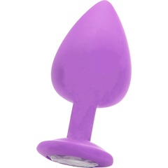 Фиолетовая анальная пробка OUCH! Extra Large Diamond Butt Plug с кристаллом 9,3 см 