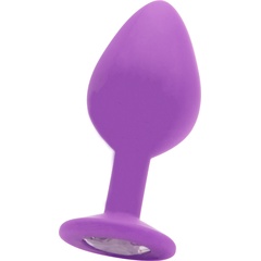  Большая фиолетовая анальная пробка OUCH! Large Diamond Butt Plug с кристаллом 8 см 