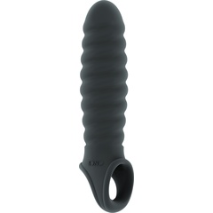  Серая ребристая насадка Stretchy Penis Extension No.32 