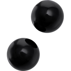  Чёрные гладкие вагинальные шарики из стекла 