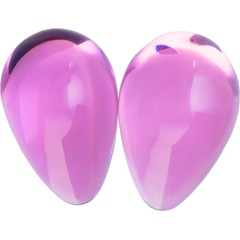  Розовые стеклянные вагинальные шарики в форме капелек 
