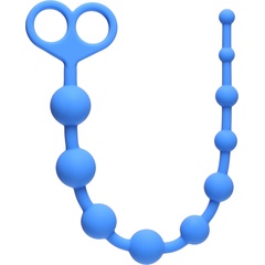  Голубая анальная цепочка Orgasm Beads 33,5 см 