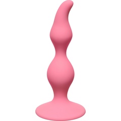  Розовая анальная пробка Curved Anal Plug Pink 12,5 см 