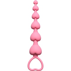 Розовая анальная цепочка Heart s Beads Pink 18 см 