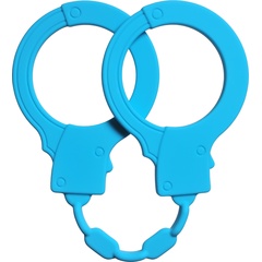  Голубые силиконовые наручники Stretchy Cuffs Turquoise 