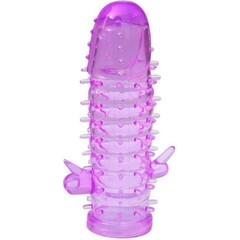  Фиолетовая насадка на пенис Clitor Lover с клиторальным отростком 