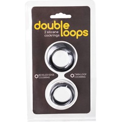  Набор из 2 черных эрекционных колец Double Loops 