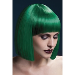  Зеленый парик со стрижкой прямой боб 