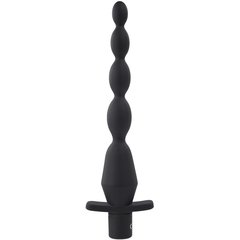  Черная анальная елочка с вибрацией Vibrating Butt Beads 22 см 