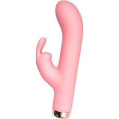  Розовый силиконовый вибратор-кролик 16,5 см 