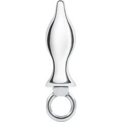  Металлический плаг с кольцом Stainless Steel Metal Tapered Butt Plug With Loop Hardware 10 см 