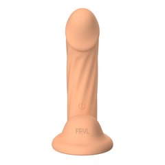  Телесный тактильный вибратор Mikki с присоской 13 см 