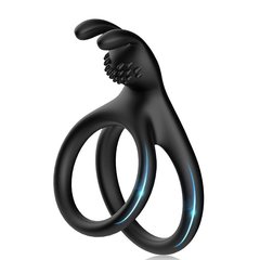  Черное эрекционное кольцо с подхватом мошонки 