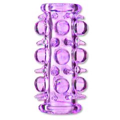  Фиолетовая насадка на пенис с шипами и шишечками 