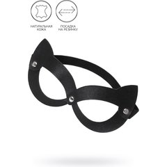  Черная открытая маска с ушками кошки 