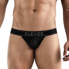  Черные перфорированные трусы-джоки Clever Ambar Jockstrap 