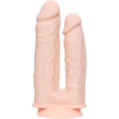  Телесный анально-вагинальный вибратор RealStick Silicone Jason M 18 см 