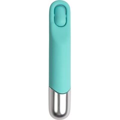  Бирюзовая многофункциональная вибропуля с щеточкой 